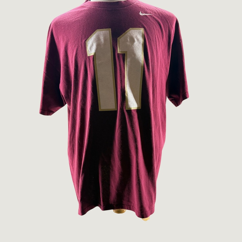 Nike Team Mens XL Maroon Number 11 Graphic T-Shirt Short Sleeve Cotton Spirit